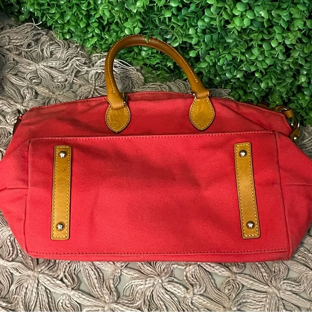 Dooney & Bourke Vintage Red Canvas Satchel Bag